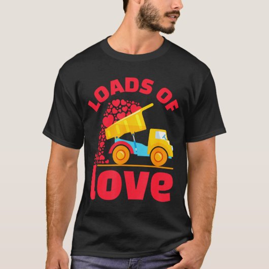 Loads Of Love Truck Hearts Valentines Day Kids Tod Tシャツ (正面)