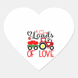 Loads of Love Valentine – Cute Tractor Heart Love  ハートシール
