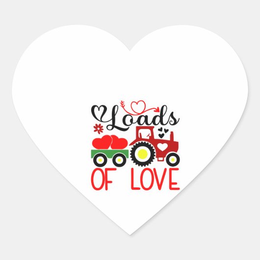 Loads of Love Valentine – Cute Tractor Heart Love  ハートシール (正面)