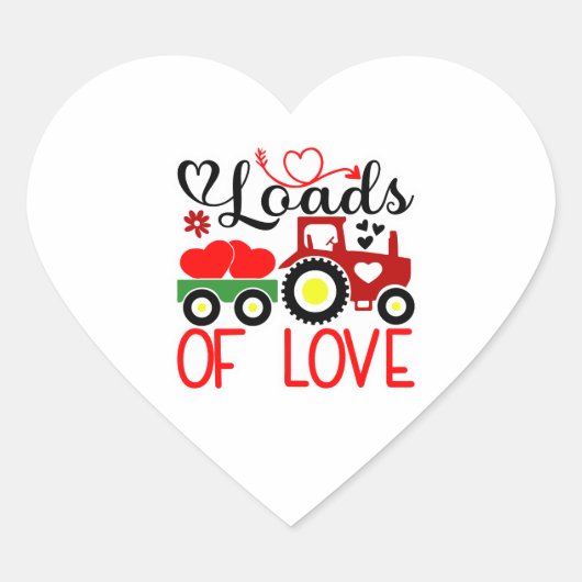 Loads of Love Valentine – Cute Tractor Heart Love  ハートシール (正面)