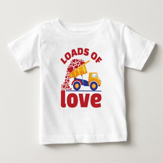 Loads of Love Valentine Day's Truck Vehicle ベビーTシャツ (正面)