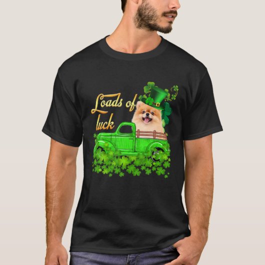 Loads Of Luck Truck Pomeranian St Patrick's Day Tシャツ (正面)
