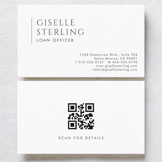 Loan Officer Modern Professional QR Code 名刺
