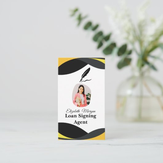 Loan Signing Agent Business Card with QR Code  名刺 (スタンド正面)