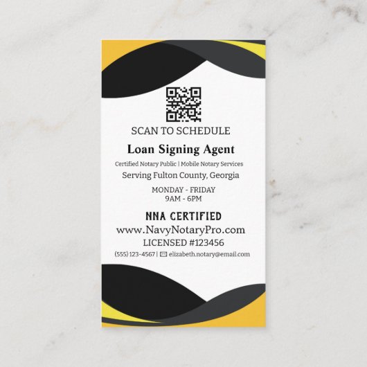 Loan Signing Agent Business Card with QR Code  名刺 (裏面)