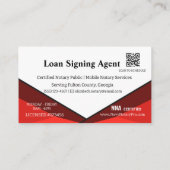 Loan Signing Agent Notary Card with QR Code  名刺 (裏面)
