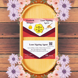 Loan Signing Agent Notary Card with QR Code  名刺