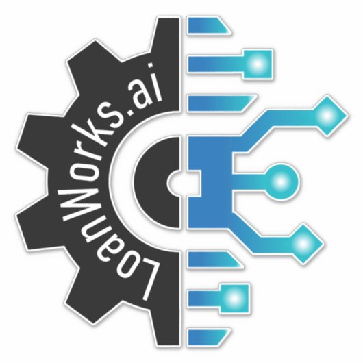 LoanWorksギア+ – ビニールステッカー2.1 シール (正面)