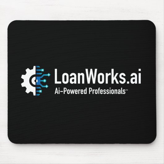 LoanWorks.ai Proマウスパッド – 黒 マウスパッド (正面)