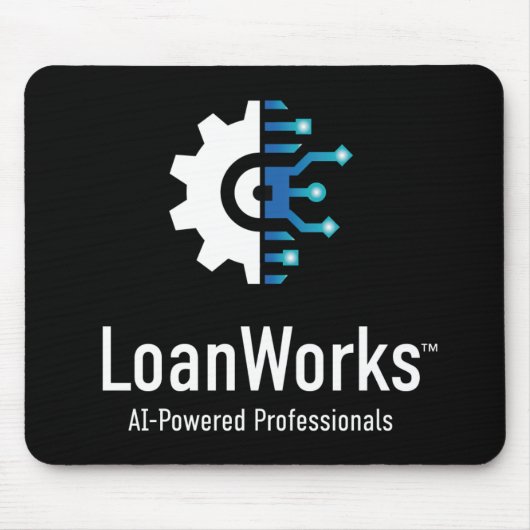 LoanWorks Proマウスパッド – 黒 マウスパッド (正面)