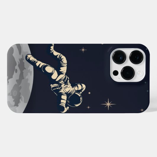 loating Astronaut iPhone 14 Pro Max Case – Space D iPhoneケース (裏面横)