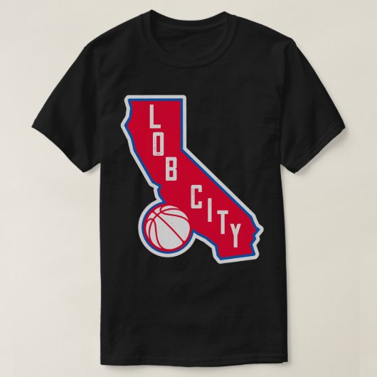 Lob Cityバスケットボール州のアウトライン Tシャツ (デザイン正面)