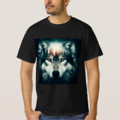 Lobo en la Noche: Diseño de Doble Exposición Tシャツ (正面)