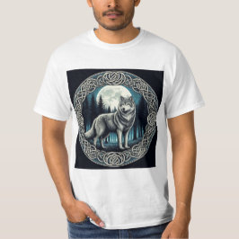 Lobo Místico en Círculo Céltico Tシャツ
