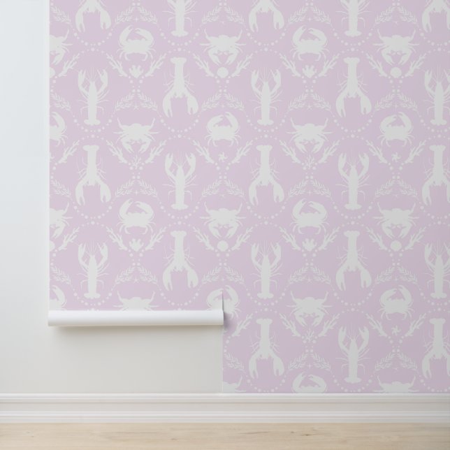 Lobster and Crab Light Pink and White 壁紙 (アプリケーション)