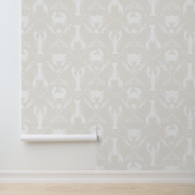 Lobster and Crabs in Light Beige and White 壁紙 (アプリケーション)