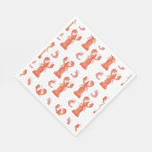 Lobster and Crawfish Pattern Wedding スタンダードランチョンナプキン (角)