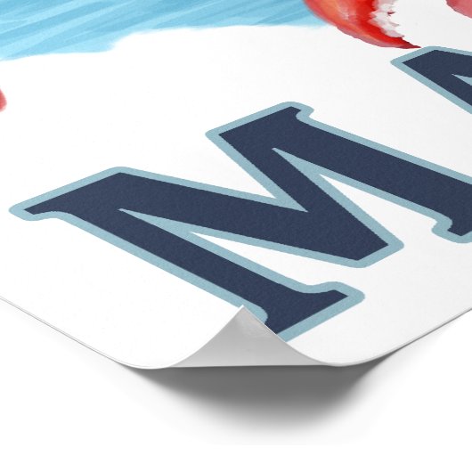 Lobster and Portland Lighthouse Scene ポスター (角)