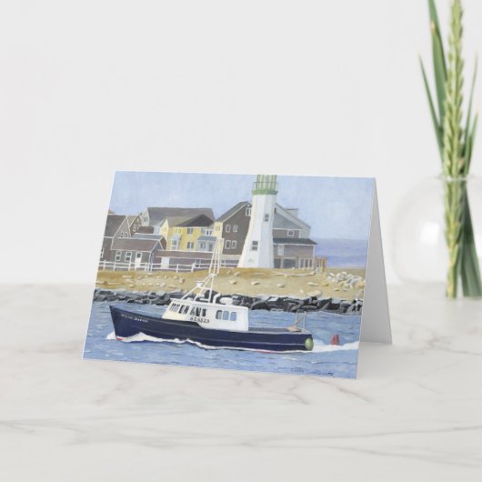 Lobster Boat Scituate Harbor サンキューカード (正面)