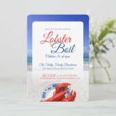 Lobster Boil Coastal Seafood Dinner Beachhouse 招待状 (スタンド正面)