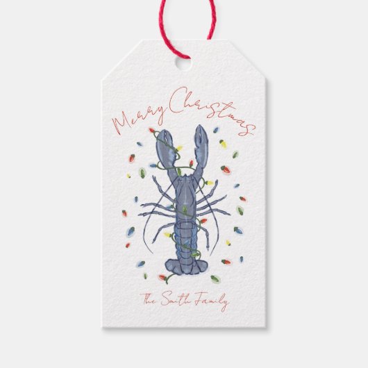 Lobster Christmas Card ギフトタグ (正面)