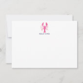 Lobster Coastal Chic Personalized Flat Note Card ノートカード (正面)