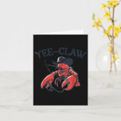 Lobster Crayfish Yee Claw Funny Crawfish Pun Men W カード (黄色い花)