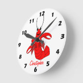Lobster Design Personalised ラウンド壁時計 (傾斜)