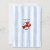 Lobster Fest Coastal Seafood Nautical Stripe Party 招待状 (裏面)