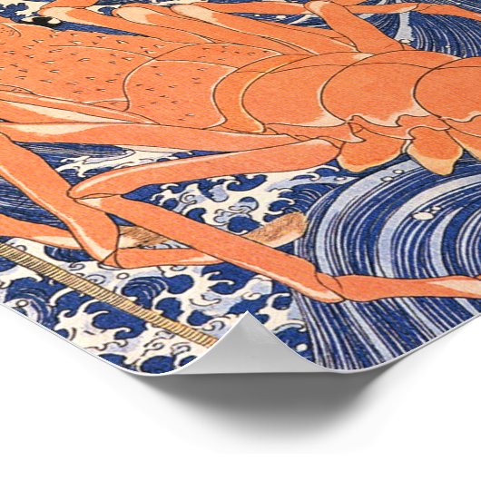 Lobster Fight - Utagawa Kuniyoshi ポスター (角)