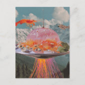 Lobster Fish Surreal Jellyfish Collage ポストカード (正面)