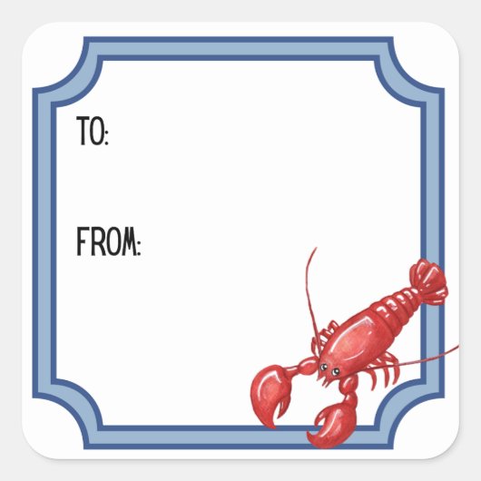 Lobster Gift Sticker スクエアシール (正面)