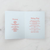 Lobster Heart Blue Stripe Wedding Order of Servics プログラム (内部)