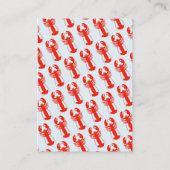 Lobster Heart Blue Stripes Nautical Beach Wedding エンクロージャーカード (裏面)