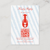 Lobster Heart Blue Stripes Nautical Beach Wedding エンクロージャーカード (正面)