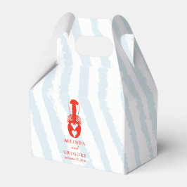 Lobster Heart Blue Stripes Nautical Beach Wedding フェイバーボックス
