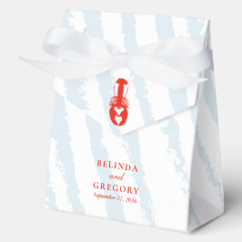 Lobster Heart Blue Stripes Nautical Beach Wedding フェイバーボックス
