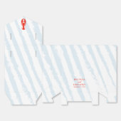 Lobster Heart Blue Stripes Nautical Beach Wedding フェイバーボックス (見開き)