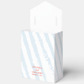Lobster Heart Blue Stripes Nautical Beach Wedding フェイバーボックス (見開き)