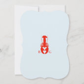 Lobster Heart Blue Stripes Nautical Beach Wedding 招待状 (裏面)