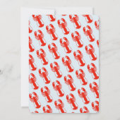 Lobster Heart Blue Stripes Nautical Beach Wedding 招待状 (裏面)