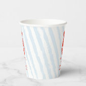 Lobster Heart Blue Stripes Nautical Beach Wedding 紙コップ (右)