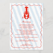 Lobster Heart Blue Stripes Wedding Itinerary プログラム (裏面)