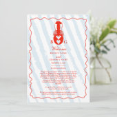 Lobster Heart Blue Stripes Wedding Itinerary プログラム (スタンド正面)