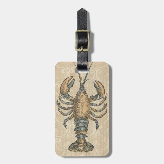 Lobster Illustration Antique Maine Seafood ラゲッジタグ (正面縦)
