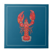 Lobster Illustration Nautical Kitchen Tile タイル (正面)