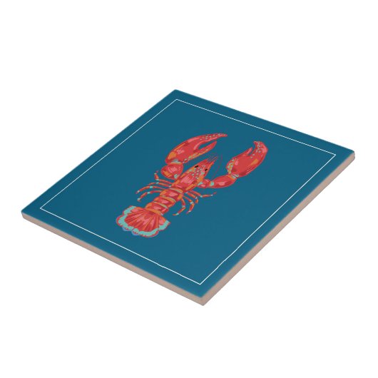 Lobster Illustration Nautical Kitchen Tile タイル (側面)