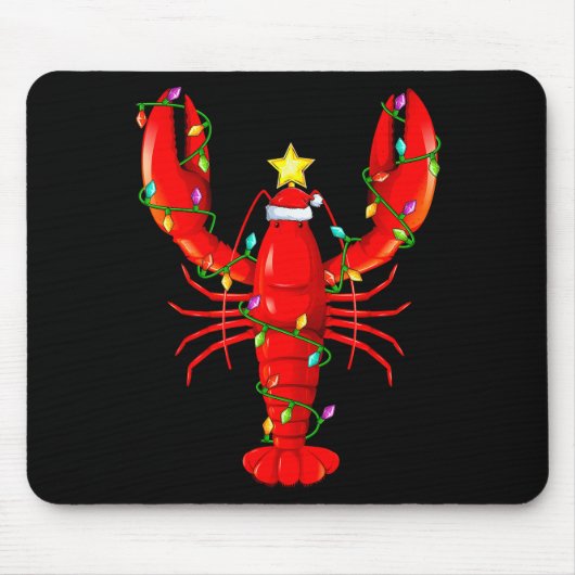 Lobster Lighting Xmas Tree Matching Lobster Christ マウスパッド (正面)
