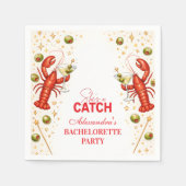 Lobster Love Coastal Bachelorette Party スタンダードカクテルナプキン (正面)