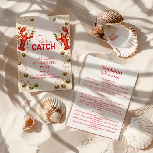 Lobster Love Coastal Bachelorette Party 招待状